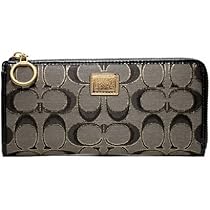 Hot Sale Coach Poppy Leather Slim Zip Wallet Clutch Bag 46070 Gunmetal