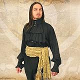 Renaissance Noble's Shirt - BLACK - Large (Period Clothing)