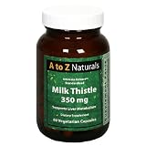 A to Z Naturals Milk Thistle, Ultimate Extract, 350 mg, Vegetarian Capsules, 60 capsules