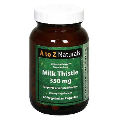 A to Z Naturals Milk Thistle, Ultimate Extract, 350 mg, Vegetarian Capsules, 60 capsules