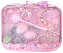 Girls Pretty Princess Dress Up Beauty Play Set with Skirt, Crown, Wings, Slippers, Magic Wand, Bracelet, Necklace!
