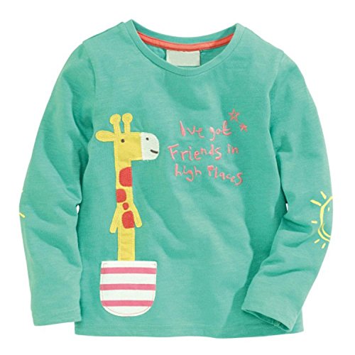 Fiream Girls' Cotton Crewneck Solid Long Sleeve T-shirt