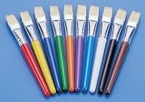 School Smart Flat Tip Stubby Easel Brush Sets