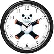 Giant Panda Bear Plush (Sad Face) - Bear - JP Animal Wall Clock by WatchBuddy Timepieces (Hunter Green Frame)