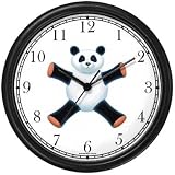 Giant Panda Bear Plush (Sad Face) - Bear - JP Animal Wall Clock by WatchBuddy Timepieces (Slate Blue Frame)