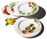 Kitchen & Housewares : Pinzon Tomato 11-Inch Assorted Dinner Plates, Set of 4