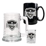 Houston Dynamo MLS 15oz Tankard, 15oz Ceramic Mug & 2oz Shot Glass Set - Primary Team Logo
