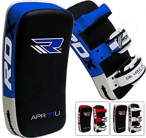 Authentic RDX Thai Kick Boxing Strike Curved Arm Pad MMA Focus Muay Punch Shield Mitt BL (SINGLE ITEM)
