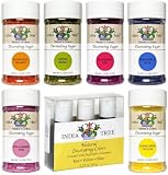 India Tree Natural Decorating Sugars (6 bottles) and Food Coloring set (3 colors)