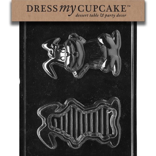 Dress My Cupcake DMCE456 Chocolate Candy Mold, Flop Ear Bunny Pour Box, Easter