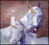 Decorative: Beautiful Unicorns Double Switchplate Cover