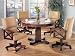 Kitchen & Housewares : Three-in-One Solid Oak Wood Pool Poker Game Dining Table Chairs set