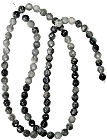 Eagle Eye Jasper 4mm Round Faceted Beads Strand 15.5"