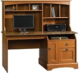 Sauder Graham Hill Computer Desk with Hutch Autumn Maple