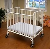 White Finish Heavy Duty Metal Crib With Mattress Included