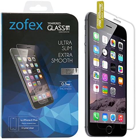 Zofex iPhone 6 Plus Glass Screen Protector [5.5 inch] -Tempered Glass w/ Easy Installation -High Transparency/ Oleophobic Coating/ Electro Coated/ Heat Resistance/ Extra Thick/ Delicate Touch