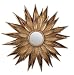 Two's Company Sunflower?  Antiqued Gold Wall Mirror - Metal/Glass