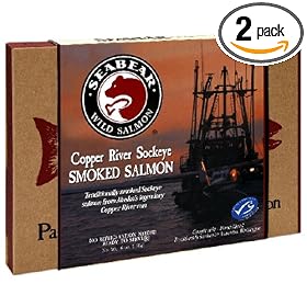 SeaBear Copper River Smoked Sockeye Salmon, 6-Ounce Units   (Pack of 2)