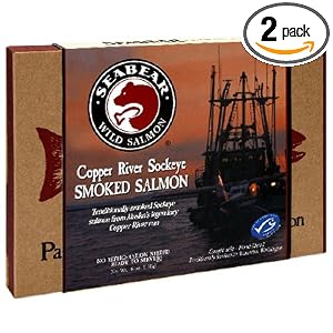 SeaBear Copper River Smoked Sockeye Salmon, 6-Ounce Units (Pack of 2) by SeaBear