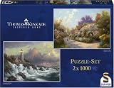 Thomas Kinkade - Sturm am Meer/ Im vertr�umten Dorf, 2x1.000 Teile Set - 