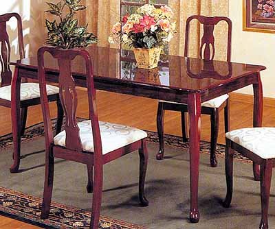 Kitchen: Cherry Finished Ball Foot Dinette Table