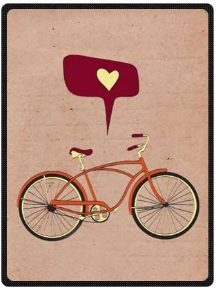Bicycle Fleece Plush Blanket 58" x 80"(Large) Unique Design