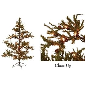 5' Pre-Lit Bavarian Pine Lodge Look Artificial Christmas Tree #179151
