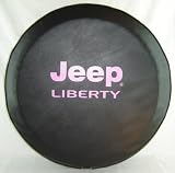 SpareCover® ABC Series - Jeep® Liberty PINK Logo Black 35mil HD Vinyl Tire Cover 30 - 31