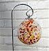 Orange and Red Hand-blown Glass Sun Catcher Gazing Globe with Shepherds Hook (6 inch)