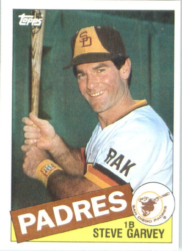 1985 Topps Baseball Card # 450 Steve Garvey San Diego Padres Mint Condition- Shipped In Protective Screwdown Display Case!