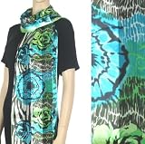 Spring Satin and Sheer Stripe Animal Print Floral Fashion Scarf / Sash / Wrap / Belt (Choose from 4 Colors) - Clearance !
