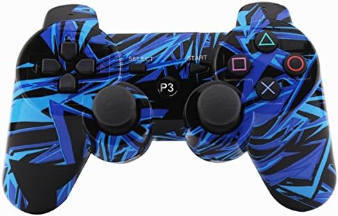 Wireless Bluetooth Dualshock Vibration Remote PS3 Video Game Controller Built-In Rechargeable Battery Gamepads Joypad for Sony Playstation 3 - Navy Blue