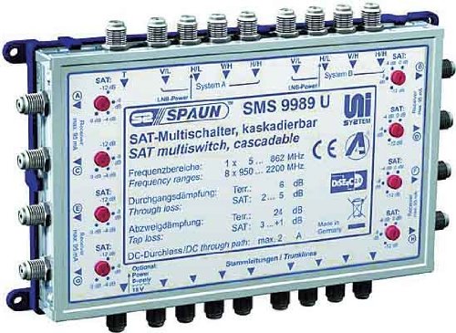 Spaun SMS 9989 U 2x Sat System mit 8x Sat IF Signals