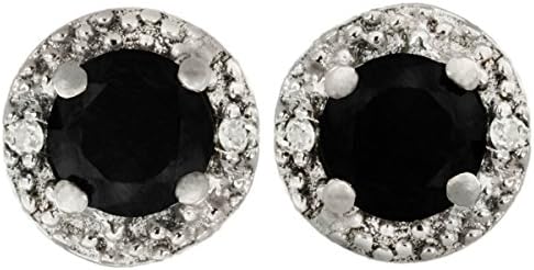 1/2ct Pave Style Black and White Diamond Stud Earrings set in Sterling Silver With Black Rhodium