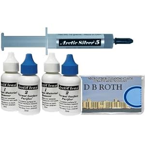 Arctic Silver 5 Thermal Compound 12grams with ArctiClean 120ml Kit (Includes 2 30ml ArctiClean 1 and 2 30ml ArctiClean 2) with Bonus DB Roth Microfiber Cleaning Cloth