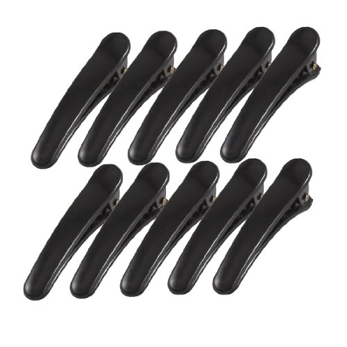 10 Pcs Black Plastic Prong Alligator Teeth Bows Hair Clips for Lady