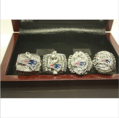 Promotion Wooden Boxes 2001/2003/2004/2014 Replica Super Bowl New England Patriots Championship Ring 4 Years Sets for Fans (9)