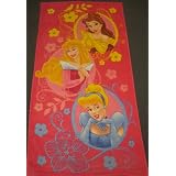 Disney Princess Pink Towel for the Beach Bath ~ Cinderella, Sleeping Beauty - Aurora & Belle