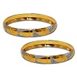 Gold And Rodium Plated Bangle Bracelets Pair Costume Jewelry in Indian-Style 2.6 inches