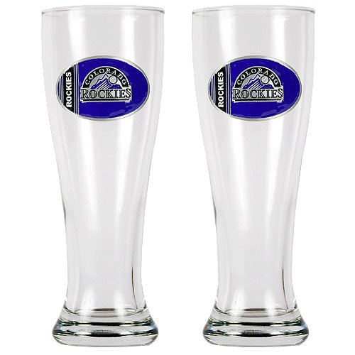 MLB Colorado Rockies Two Piece 16-Ounce Pilsner Glass Set