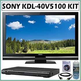 Sony BRAVIA V-Series KDL-40V5100 40-Inch 1080p 120Hz LCD HDTV + DVD Accessory Kit