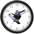 Man Snowboarding or Boarding Snow Skiing Wall Clock by WatchBuddy Timepieces (Black Frame)