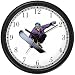 Man Snowboarding or Boarding Snow Skiing Wall Clock by WatchBuddy Timepieces (Black Frame)