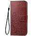 iPhone 7 Case, Phone Cover 7, Carryberry Elephant Pattern Premium PU Leather Wallet Flip Protective Skin Case for iPhone 7 ,Brown