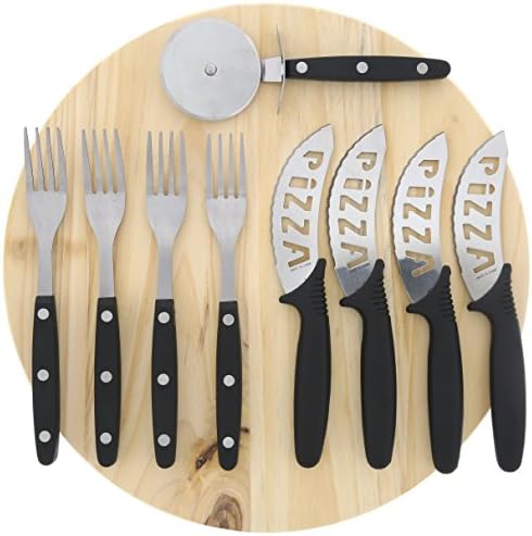 Le Juvo Premium Pizza Cutting Board Set With Cutlery - 12 Inch