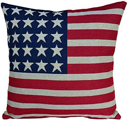 Linen Pillow Case British American Flag Cushion Cover Square