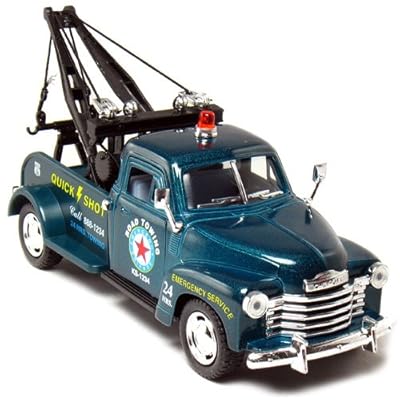 12 pcs in Box: 5" 1953 Chevy 3100 Tow Truck 1:38 Scale (Black/Blue/Green/Red)