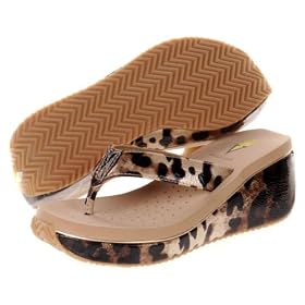VOLATILE Mimi Womens Wedge Platform Shoes Sandals Black Gold Cheetah Animal Print Thong