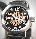 Harley-Davidson&reg; Bulova Womens Watch, Leather strap, Black Dial, Harley&reg; Logo. 76L10