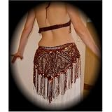 Copper Beaded Hip Scarf/Shawl with Mirrors and Fringe